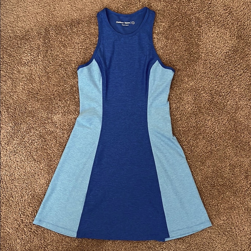 Outdoor Voices - Athletic Dress - Size S - Blue/light blue, heathered fabrics.